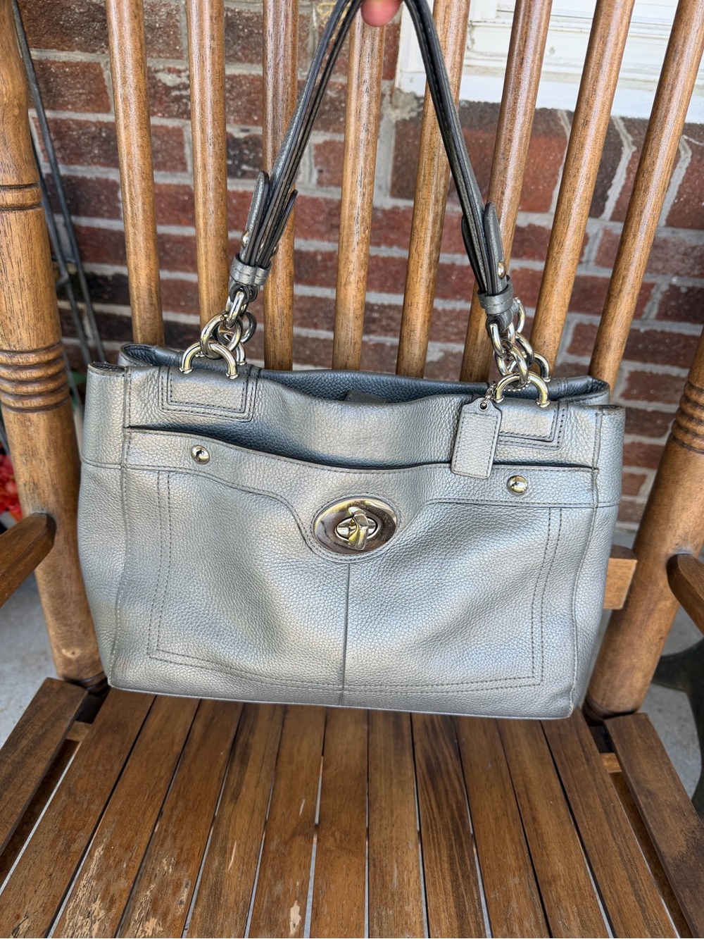 Vintage Authetic Coach Penelope bag silver/gray